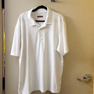 Brand new GRANDSLAM BRAND golf style polo ties white lined with logo